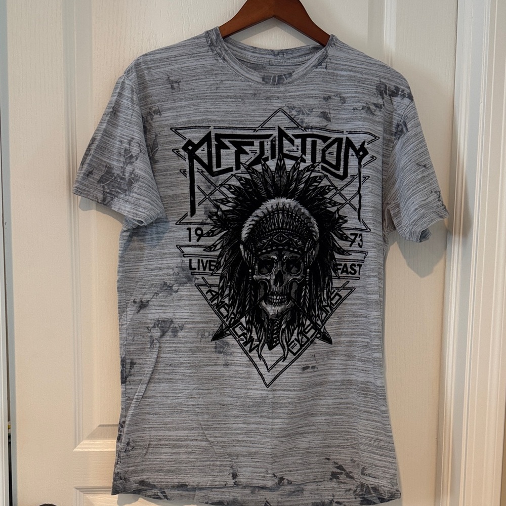 Affliction Gray Graphic T-Shirt for Men